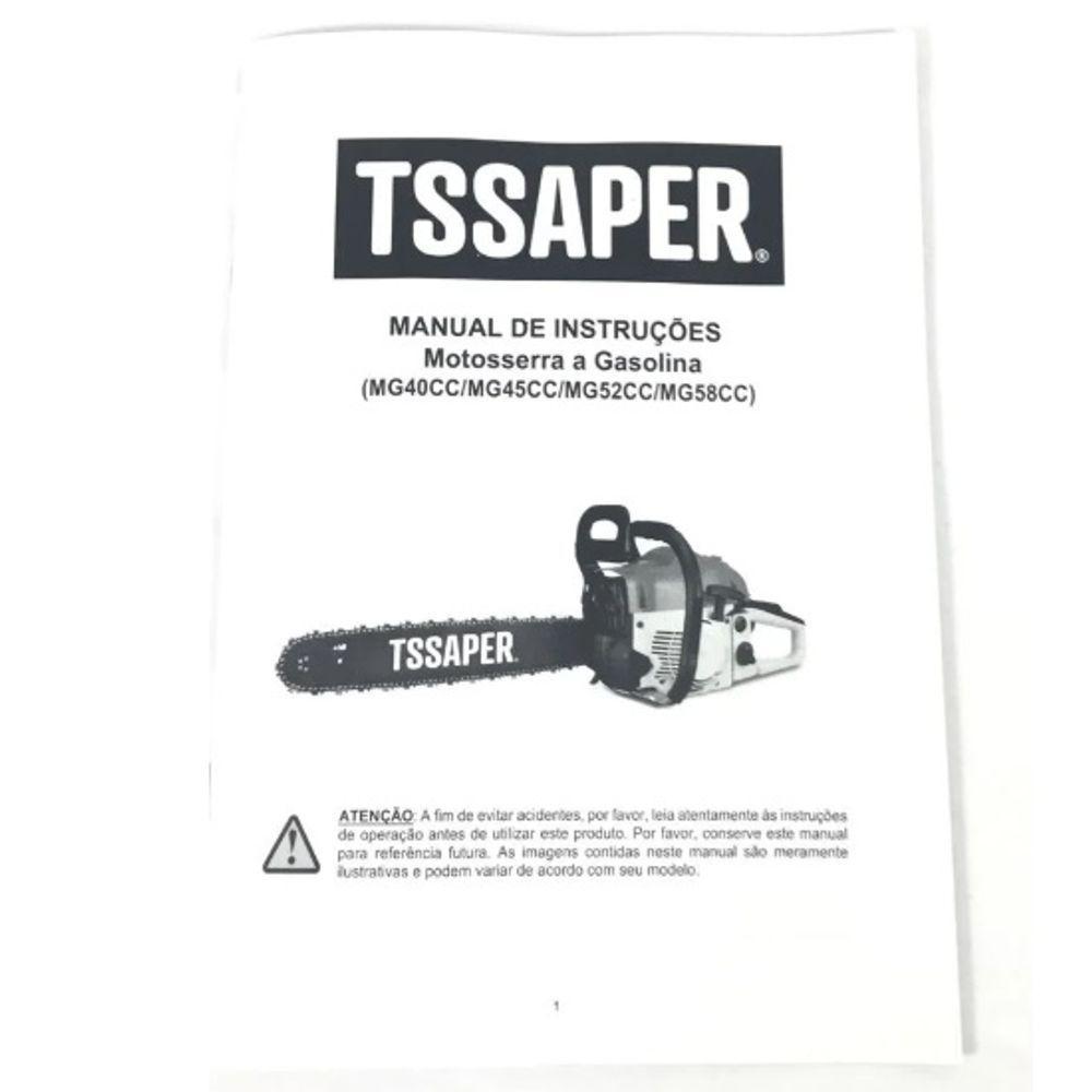 Motosserra A Gasolina 52cc Sabre 20 Profissional T-ssaper Mg52cc Com Kit Oleo Toyama 2t + Oculos + Luvas - 4