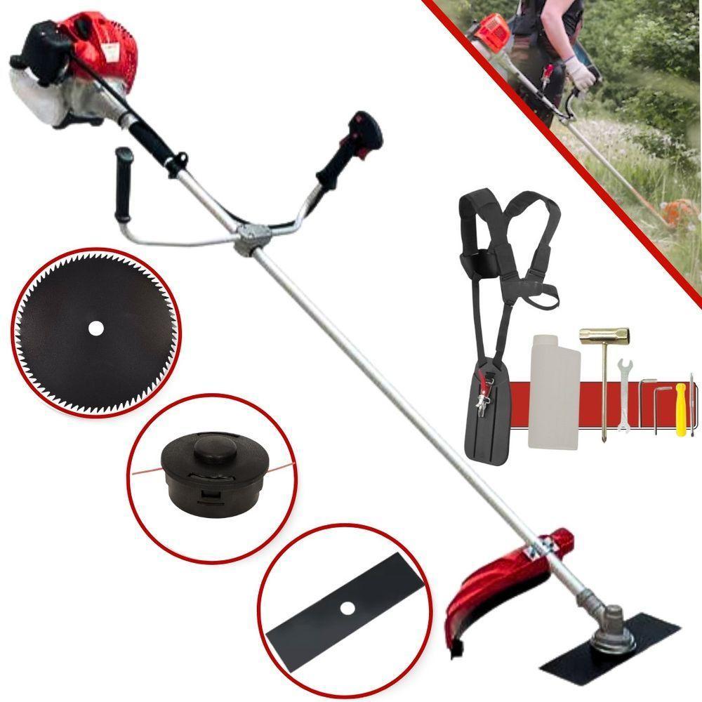 Roçadeira A Gasolina Anmax Cg430 Tb 43cc 2hp + Lamina 80 Dentes Similar A Tekna, Toyama, Vulcan, Branco, Garthen... - 2