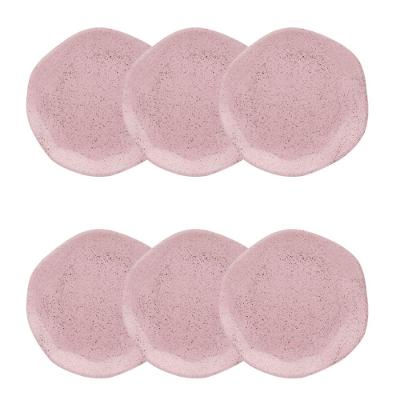 Conjunto de 6 Pratos de Sobremesa Pink Sand Oxford