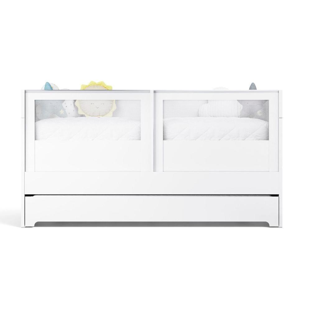 Berço Duplo Para Gêmeos Coleção Sol E Mar Divicar Branco - 5