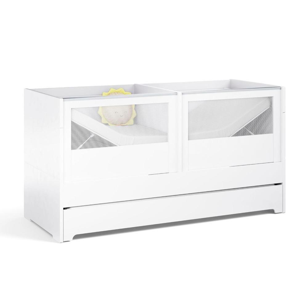 Berço Duplo Para Gêmeos Coleção Sol E Mar Divicar Branco - 9