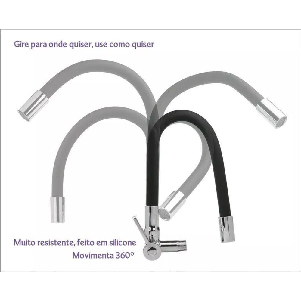 Torneira Gourmet C61 Flexível De Cozinha Preta 1-4 De Volta - 3