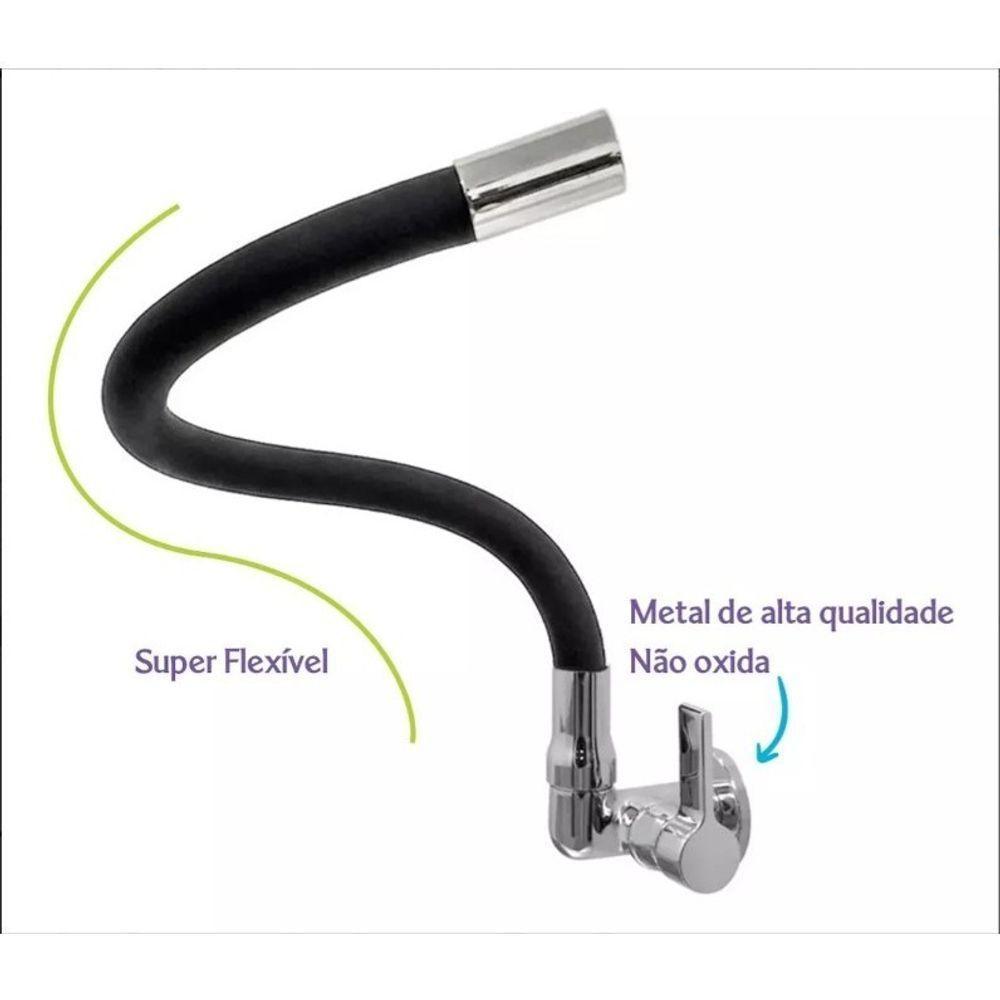 Torneira Gourmet C61 Flexível De Cozinha Preta 1-4 De Volta - 6