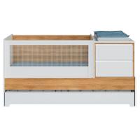 Berço Multifuncional Com Cômoda Acoplada + Colchão Coleção Sol E Mar Branco Carvalho Treviso - 7