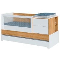 Berço Multifuncional Com Cômoda Acoplada + Colchão Coleção Sol E Mar Branco Carvalho Treviso - 8