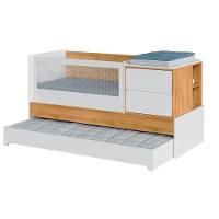 Berço Multifuncional Com Cômoda Acoplada + Colchão Coleção Sol E Mar Branco Carvalho Treviso - 10