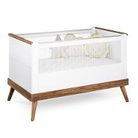 Berço Retrô Mini Cama 2 Em 1 Com Colchão Canção De Ninar Branco - 6