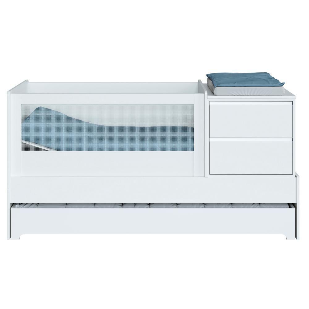 Berço Multifuncional Sol E Mar Com Cômoda 7 Em 1 Divicar Branco - 5