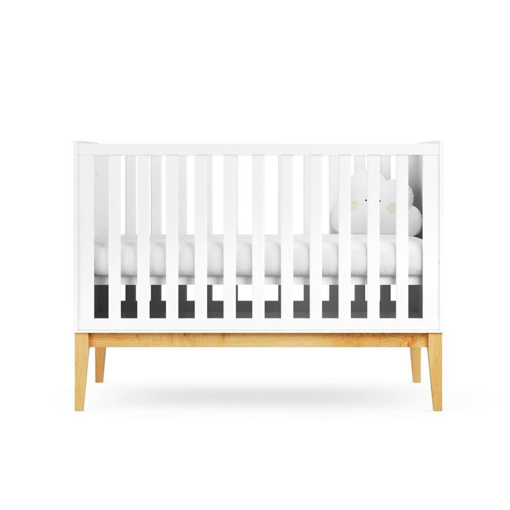 Berço Retrô Mini Cama 2 Em 1 Com Colchão Amor Perfeito Branco - 4