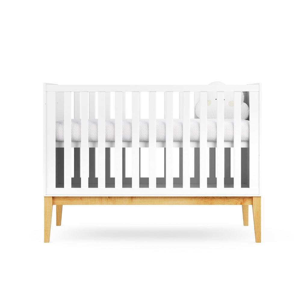 Berço Retrô Mini Cama 2 Em 1 Com Colchão Amor Perfeito Branco - 5