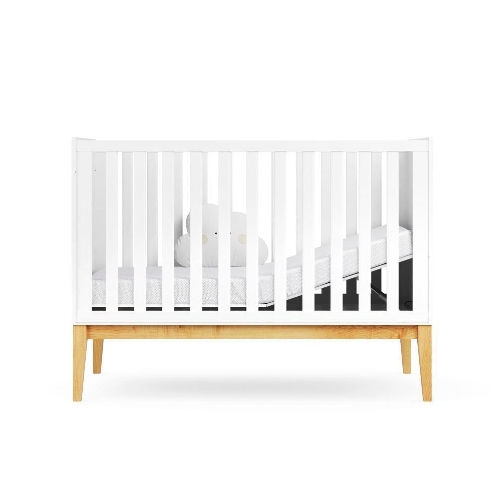 Berço Retrô Mini Cama 2 Em 1 Com Colchão Amor Perfeito Branco - 6