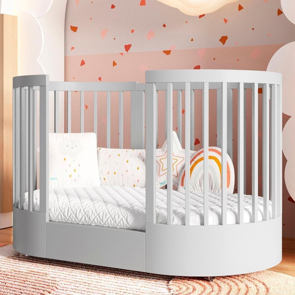 Quarto Bebê Completo Com Berço E Cômoda Coleção Wave Divicar Cinza - 7
