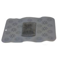 Tapete Silicone Redondo Antiderrapante Massageador Limpeza Pés Banho De Box Cor:cinza Quadrado - 1
