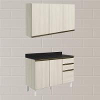 Armario Aereo Balcao Tampo 120cm Mdf Kali Bianco Toq Nicioli - 2