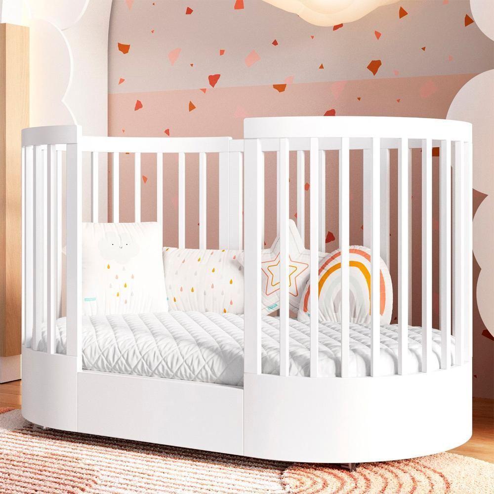 Quarto Bebê Completo Com Berço E Cômoda Coleção Wave Divicar Branco - 5