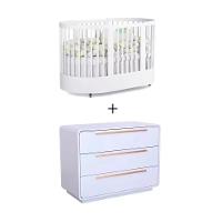 Quarto Bebê Completo Com Berço E Cômoda Coleção Wave Divicar Branco - 1