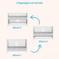 Quarto Bebê Completo Berço E Cômoda Fofura Rattan Provençal Branco - 5