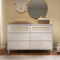 Quarto Bebê Completo Berço E Cômoda Fofura Rattan Provençal Branco - 6