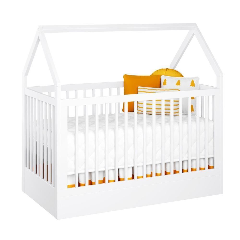 Berço Montessoriano Casinha Com Colchão Coleção Wood Divicar Branco - 3
