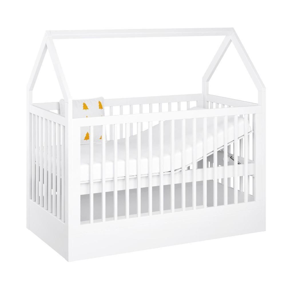 Berço Montessoriano Casinha Com Colchão Coleção Wood Divicar Branco - 4