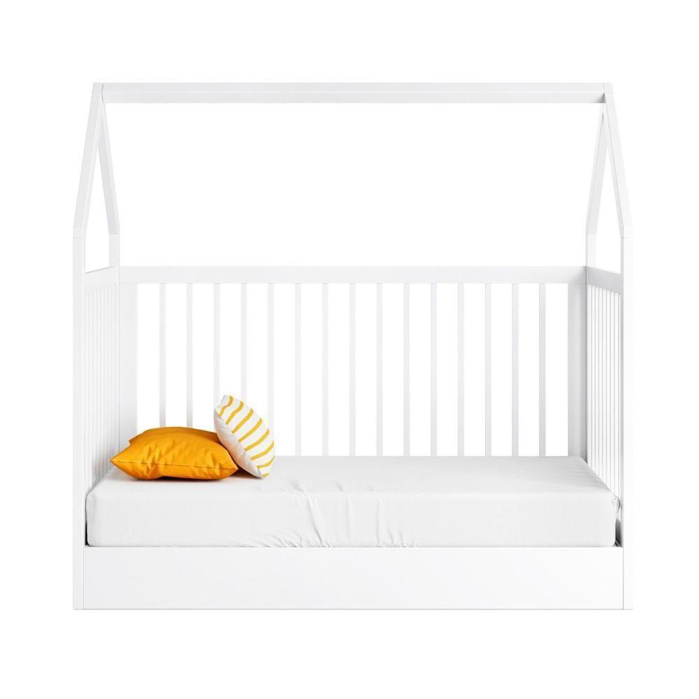 Berço Montessoriano Casinha Com Colchão Coleção Wood Divicar Branco - 8