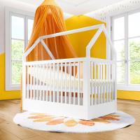 Berço Montessoriano Casinha Com Colchão Coleção Wood Divicar Branco - 1