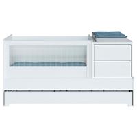 Berço Multifuncional Com Cômoda Acoplada + Colchão Coleção Sol E Mar Branco - 6