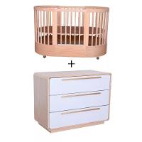 Quarto Bebê Completo Com Berço E Cômoda Coleção Wave Divicar Nature Branco - 1