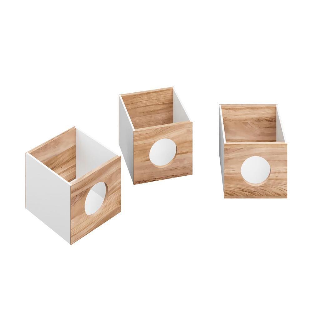 Estante Organizadora De Brinquedos Coleção Tivoli Divicar Branco Carvalho Treviso - 4