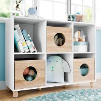 Estante Organizadora De Brinquedos Coleção Tivoli Divicar Branco Carvalho Treviso - 6