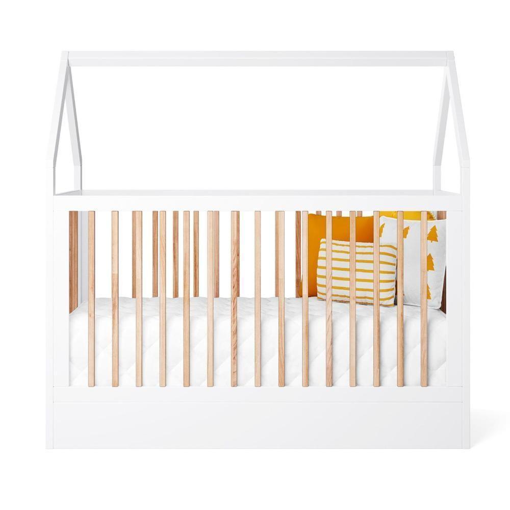 Berço Montessoriano Casinha Com Colchão Coleção Wood Divicar Branco Carvalho Treviso - 6