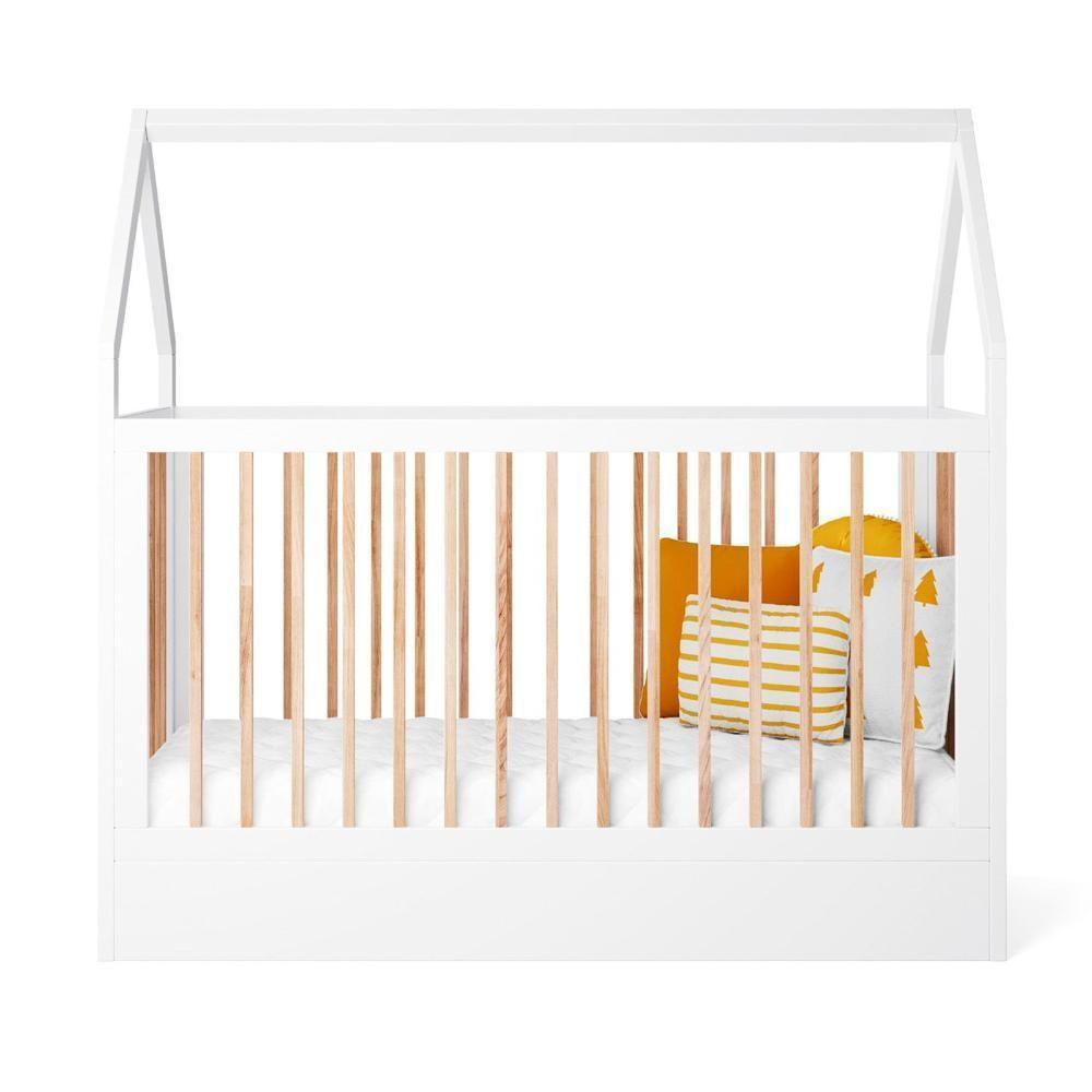 Berço Montessoriano Casinha Com Colchão Coleção Wood Divicar Branco Carvalho Treviso - 7