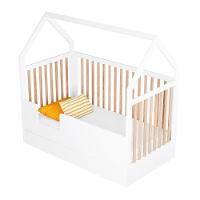 Berço Montessoriano Casinha Com Colchão Coleção Wood Divicar Branco Carvalho Treviso - 10