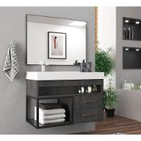 Gabinete Banheiro Com Cuba E Espelheira 80Cm Multimóveis Vcr10071 Carbono Carbono - 1