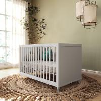 Quarto Bebê Completo Berço Cômoda E Guarda Roupa Fofura Branco - 3