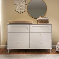 Quarto Bebê Completo Berço Cômoda E Guarda Roupa Fofura Branco - 6