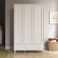 Quarto Bebê Completo Berço Cômoda E Guarda Roupa Fofura Branco - 8