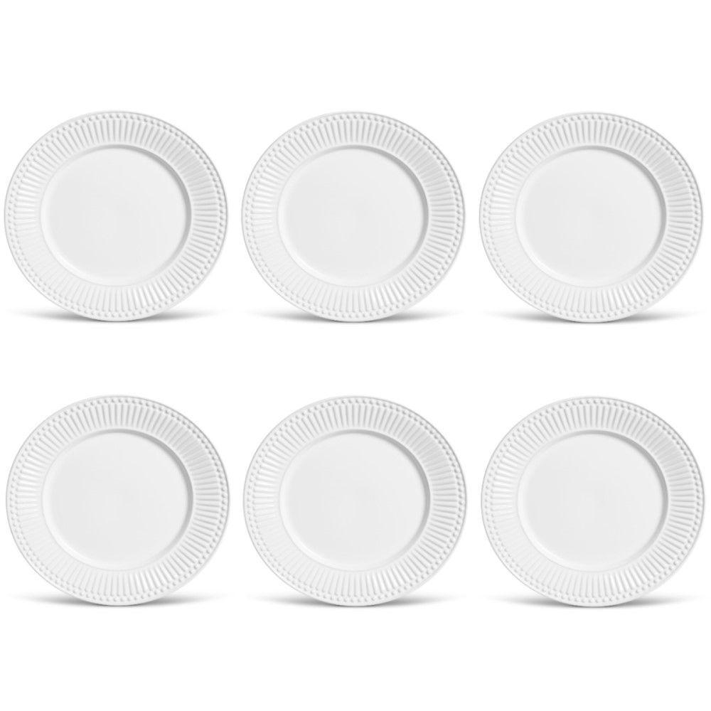 Conjunto De Pratos Rasos 06 Peças Roma Branco Porto Brasil - 1