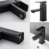 Torneira Banheiro Monocomando Misturador Lavabo Preto Baixa - 2