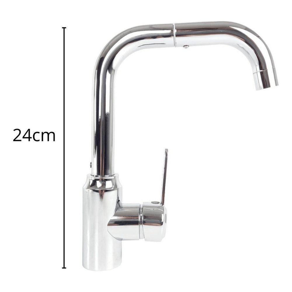 Torneira Pia Cozinha Gourmet Fria Quente Giratoria Aço Inox - 4