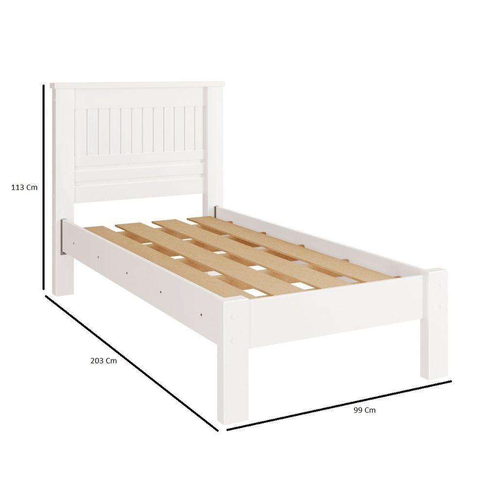 Cama Solteiro Infantil Reforcada Monaco Camas Fenix Branco - 3