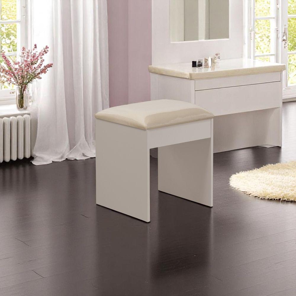 Puff Para Sala Banqueta Mdf Maia Para Penteadeira Quarto - 3