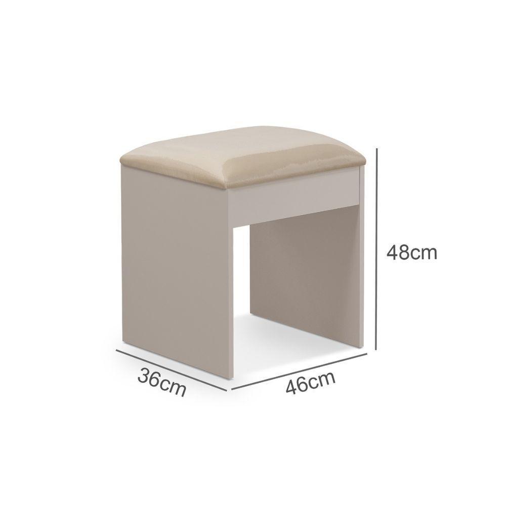 Puff Para Sala Banqueta Mdf Maia Para Penteadeira Quarto - 4