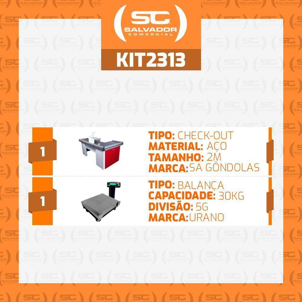 Caixa Supermercado Empacotador Vermelho 2m Check Out E Balança 30kg Urano Bivolt Bivolt - 2