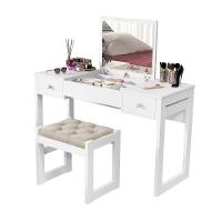 Escrivaninha Penteadeira Com Espelho E Banqueta Luanda Fenix Nature-off White - 7