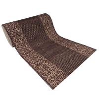 Tapete Passadeira Emborrachada Pvc Antiderrapante 0,65x5,00m Barrado Bege Marrom - 1