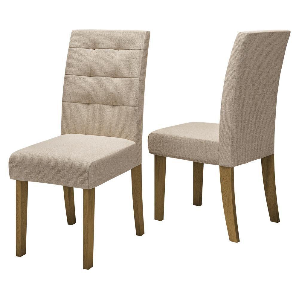 Conjunto Com 2 Cadeiras De Jantar Multimóveis Cr50040 Bege Bege - 1