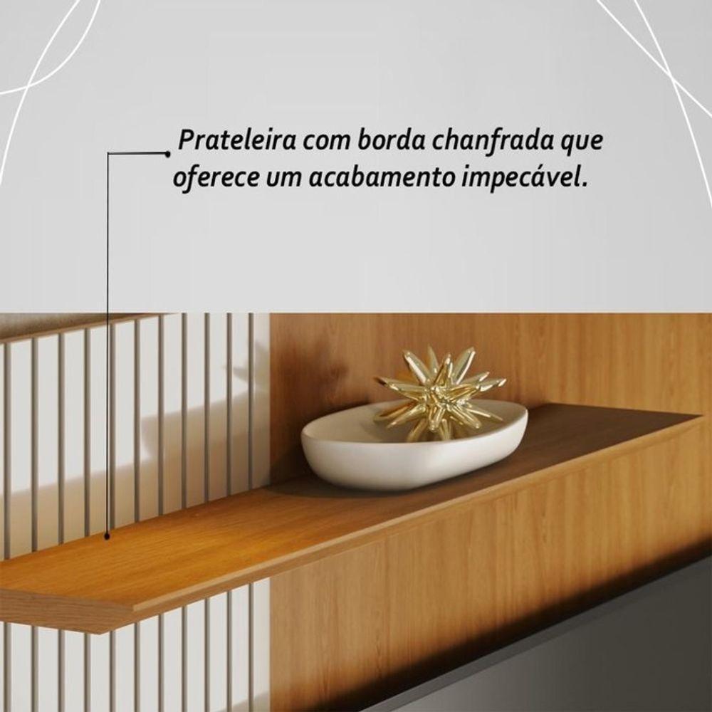 Bancada Suspensa Aurora Para Tv 65 Polegadas Com Portas - Madetec Cinamomo Off White - 4