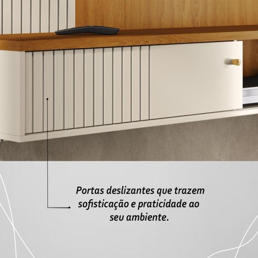 Bancada Suspensa Aurora Para Tv 65 Polegadas Com Portas - Madetec Cinamomo Off White - 6