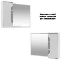 Kit Gabinete E Espelheira De Banheiro 80 Cm Com Cuba Karina Branco - 5